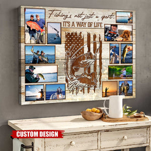 Personalized Fishing Photo Collage Poster, Gift For Fishing Lovers