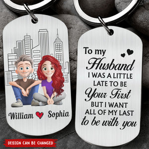 Drive Safe Handsome I Love You - Cartoon Couple Personalized Stainless Steel Keychain - Gift For Husband Wife, Anniversary