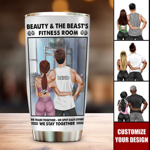 Gym Couple Beauty And The Beast's Training Center - Personalized Couple Tumbler