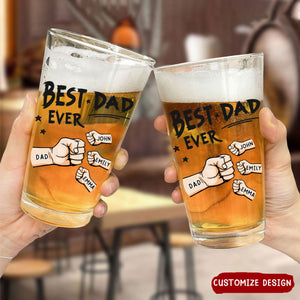 The Best Dad Ever - Personalized Beer Glass - Gift For Dad, Father, Grandfather