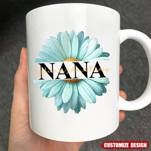 Mom Grandma Flower Daisy Color And Kids Personalized Mug