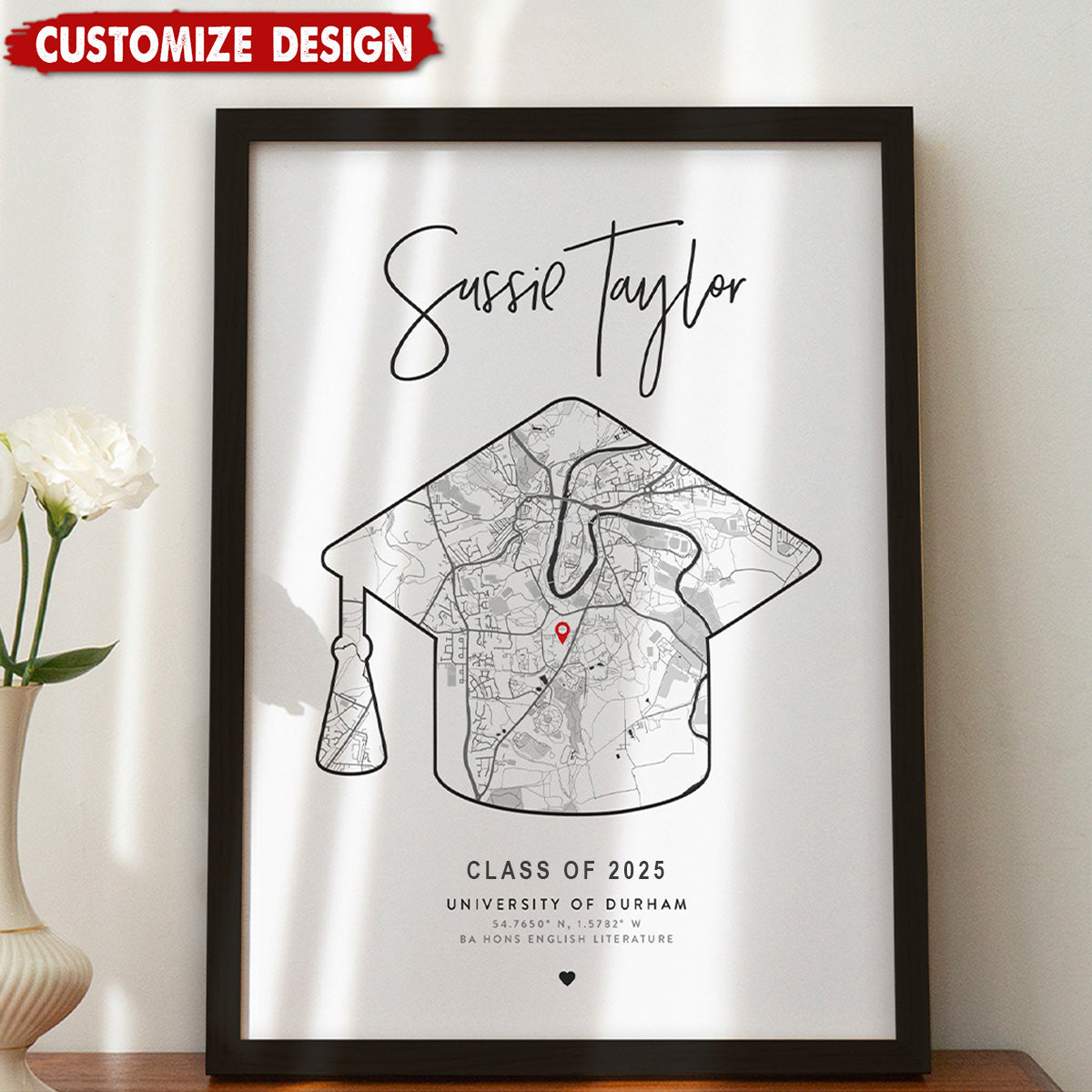 Personalized Graduation Map Poster-Graduation Gift