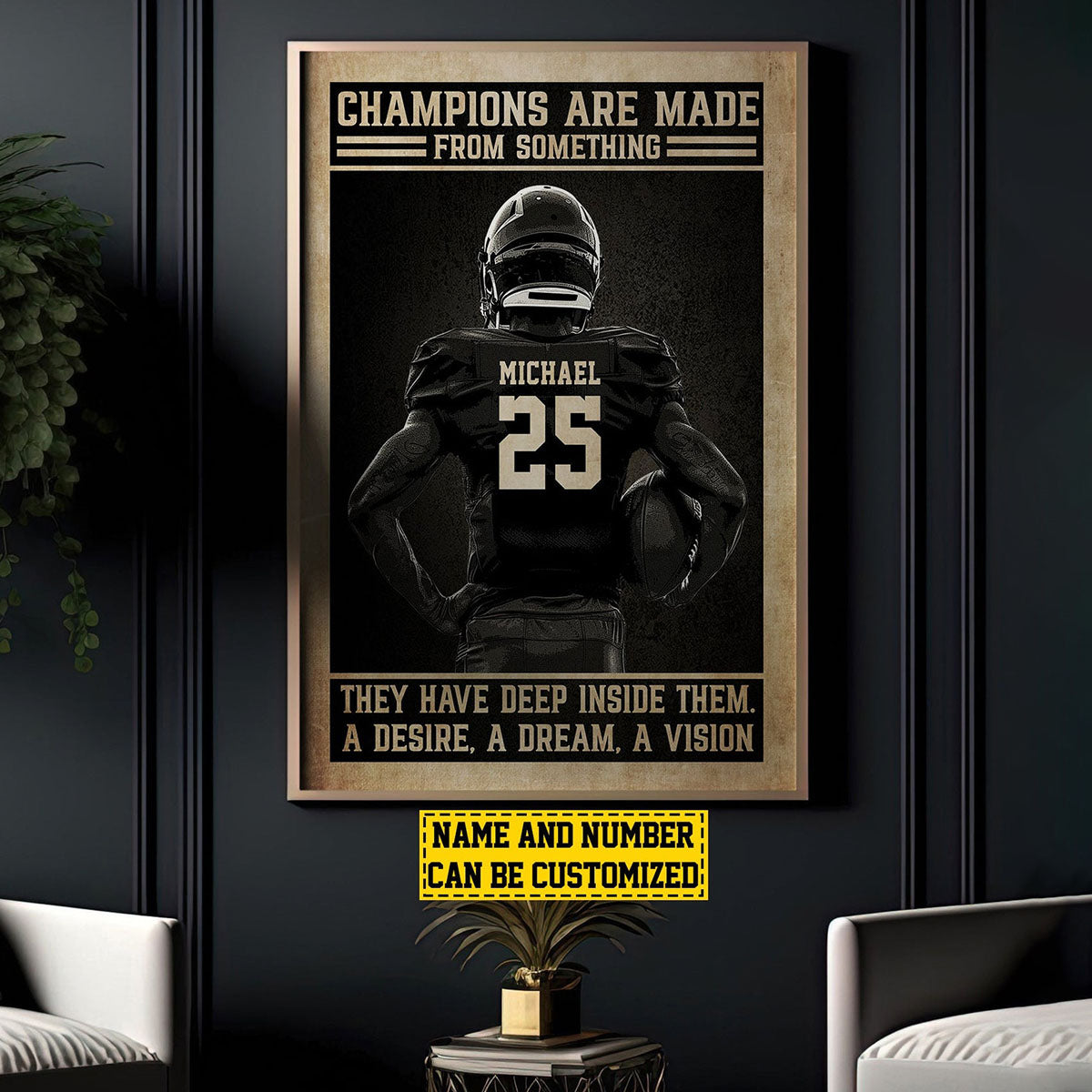 Champions Are Made From Something-Personalized Football Poster-Poster Gift For Football Lovers