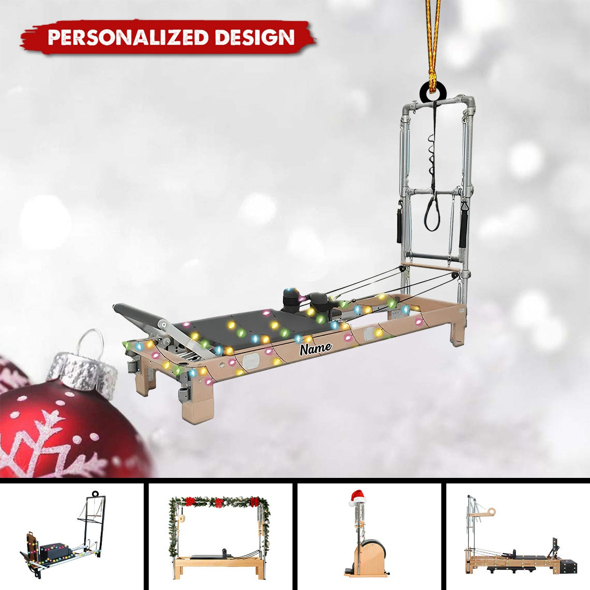 Personalized Pilates Equipment Hanging Christmas Ornament-Gifts For Pilates Lover - 2024 New Release