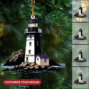 Personalized Lighthouse Christmas Ornament Coastal Lighthouse Ornament Gift - 2024 New Release