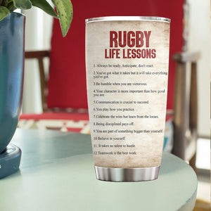 Personalized Rugby Life Lessons Tumbler - Gift For Rugby Lovers