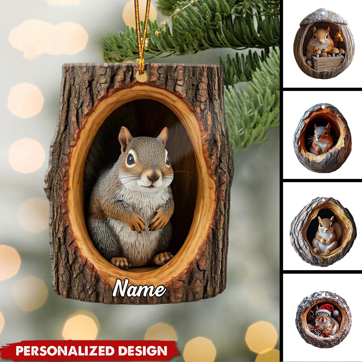 Personalized Squirrel Ornament-Gift For Squirrel Lover-2024 New Release