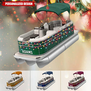 Personalized Pontoon Boat Christmas Ornament-Gifts For Bowriders,Pontoon Lover-2024 New Release