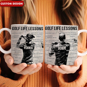 Personalized Golf Life Lessons Mug - Great Gift For Golf Lovers