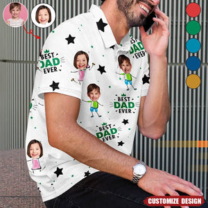 Custom Photo Best Dad Ever - Personalized Polo Shirt