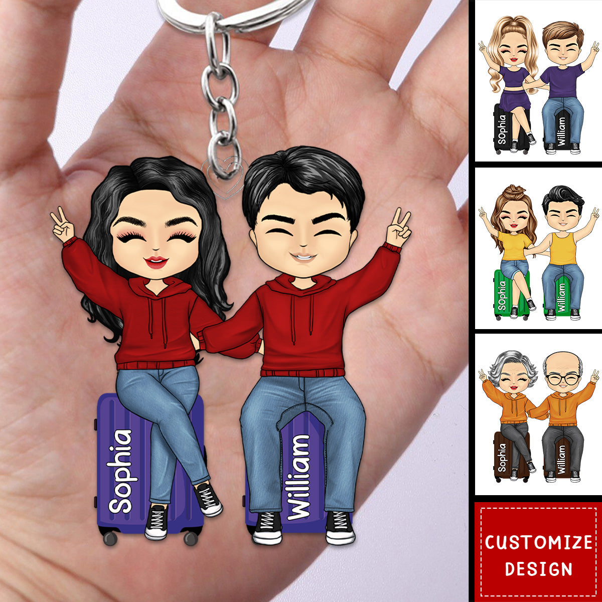 Couples Trip Personalized Keychain, Anniversary Gift For Wife,Husband