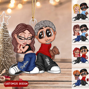 2024 New Release - Y2K Couple Personalized Acrylic Christmas Ornament, Gift For Couples