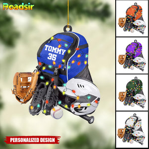 Personalized Baseball Bag Christmas Ornament-Gift for Baseball Team-2024 New Release