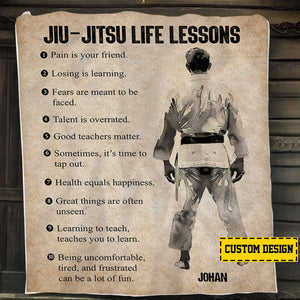 Personalized Jiu Jitsu Life Lessons Blanket, Gift For Jiu Jitsu Lovers