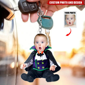 Funny Halloween Custom Face For Kids Personalized Acrylic Photo Keychain