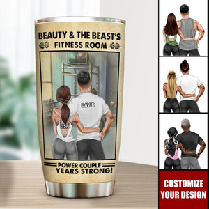 Gym Couple Beauty And The Beast's Training Center - Personalized Couple Tumbler