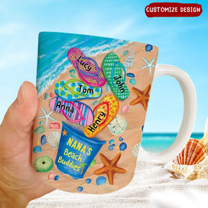 Grandma's Beach Buddies Summer Flip Flop - Personalized Mug