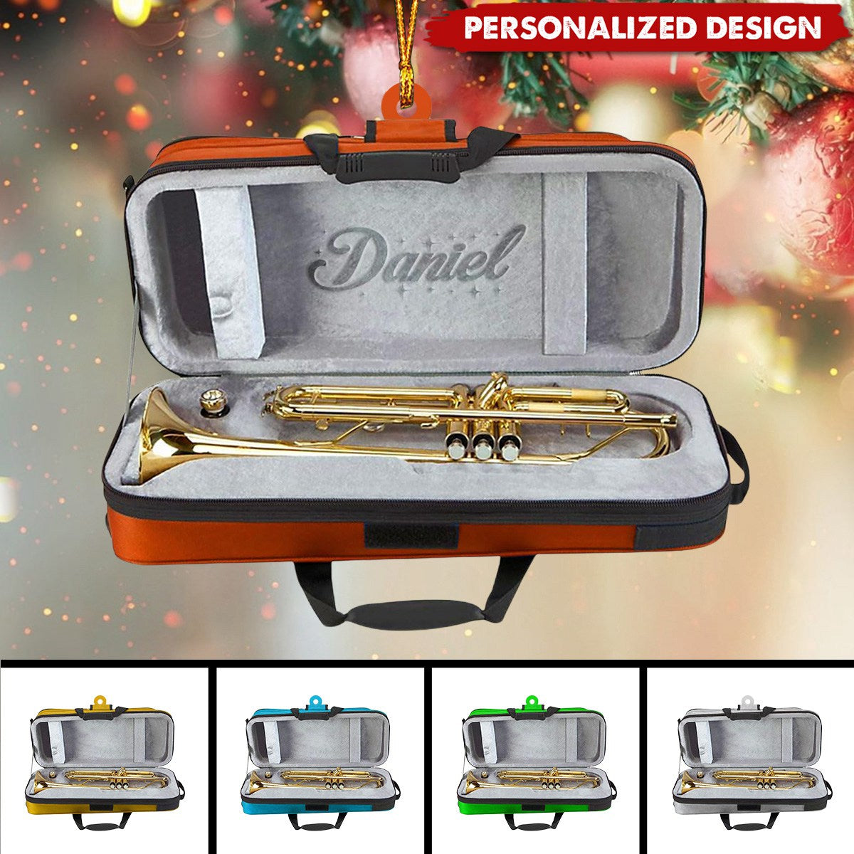 Personalized Trumpet with Christmas Hat Ornament-Gift For Trumper Player-2024 New Release