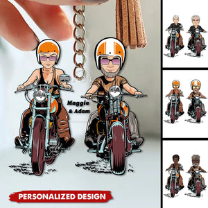 Personalized Couple Motocross Keychain