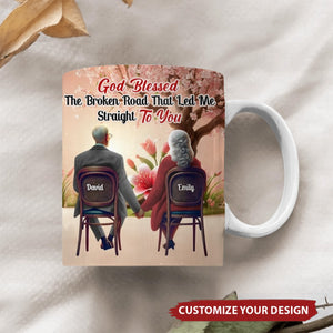 Personalized Gifts For Couple Coffee Mug - God Blessed The Broken Road