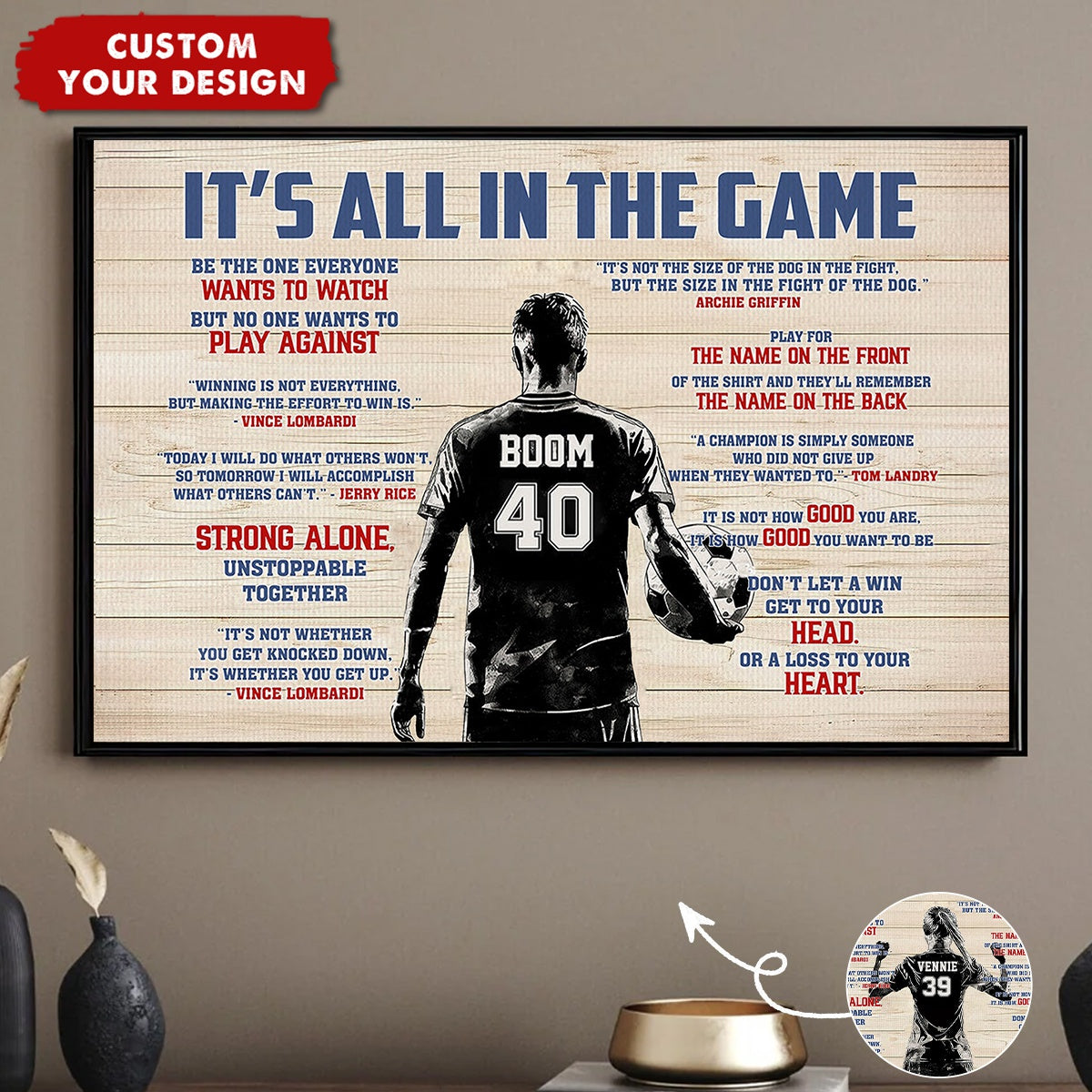 It's All In The Game - Personalized Boy Girl Soccer Poster - Gift For Soccer Lovers