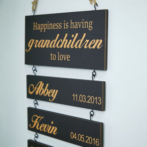 Personalized Wooden Family Tree Sign - Gift For Grandma