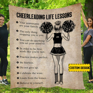 Personalized Cheerleading Girl Life Lessons Blanket,Gift For Cheerleading Lovers