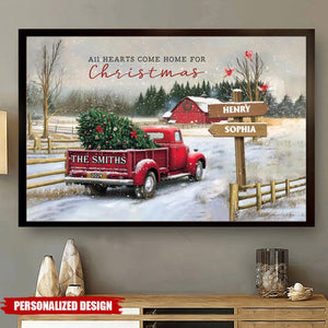 Personalized Family Farm Christmas Truck Poster-Gifts For Truck Lover-2024 New Release