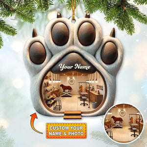 Personalized Photo Dog Paw Christmas Ornament - Gift For Dog Lovers