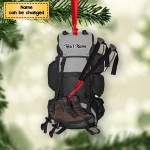 Hiking Bag - Personalized Acrylic Christmas / Car Ornament - Gift For Hiking Lover