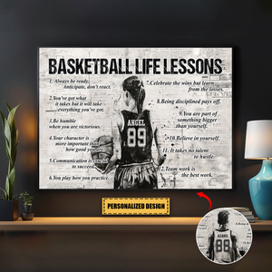 Personalized Basketball Life Lessons Poster-Basketball Gift For Basketball Lovers