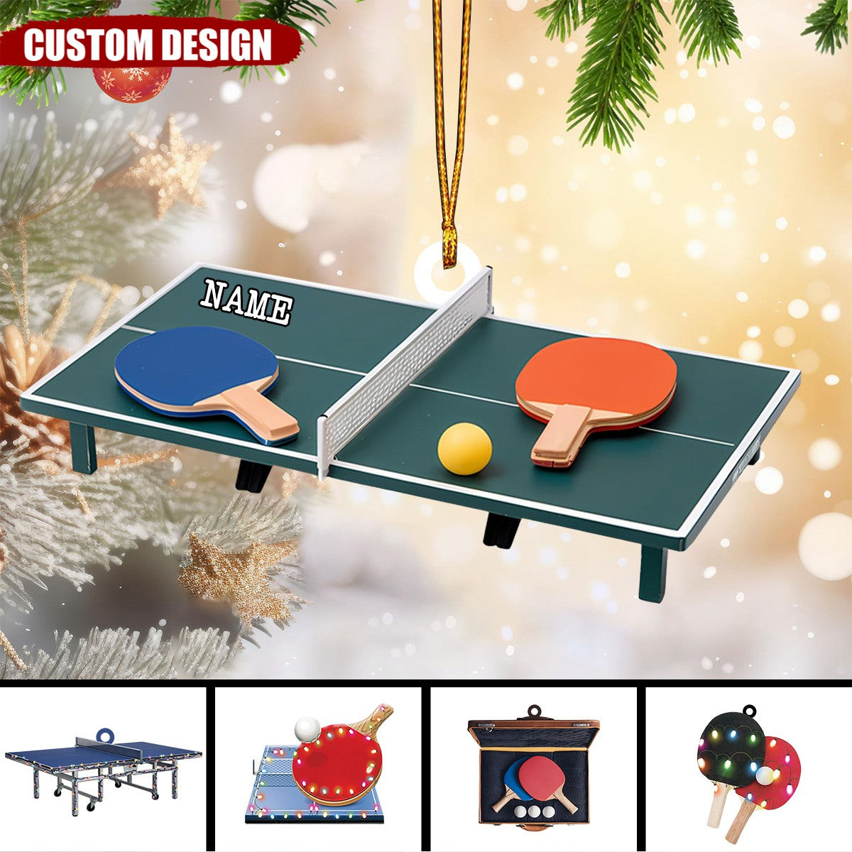 2024 New Release Personalized Ping Pong Christmas Ornament - Gift For Ping Pong Lover