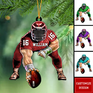 Personalized American Football Acrylic Ornament, Gift For American Football Players