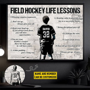 Field Hockey Life Lessons-Personalized Hockey Poster-Poster Gift For Field Hockey Lovers, Field Hockey Players