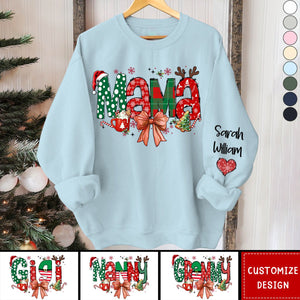 2024 New Release Personalized Christmas Blessed Grammy Nana Mimi Gigi And Grandkids Sweatshirt