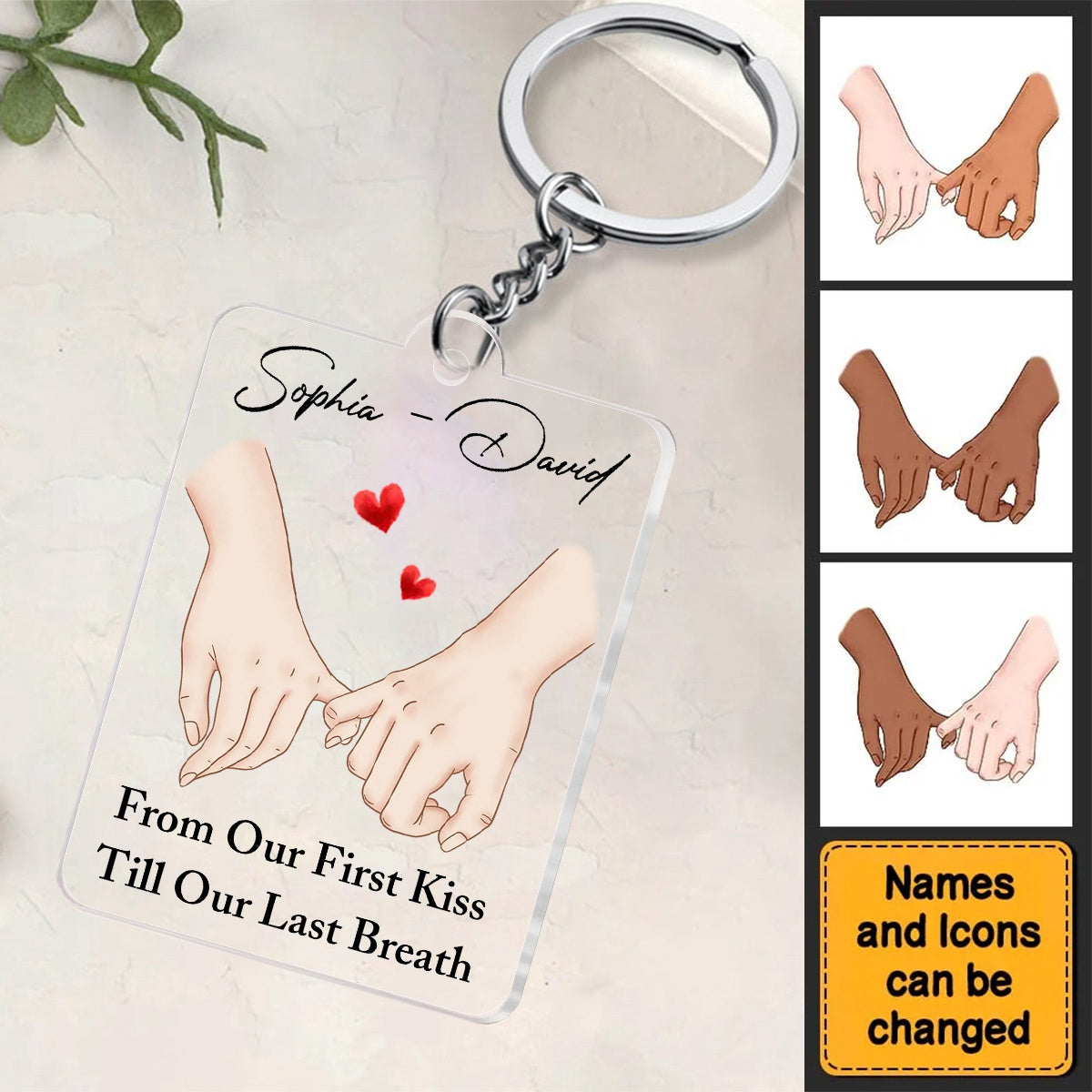 Personalized Gift For Husband Wife Anniversary I Love You Forever & Always Acrylic Keychain