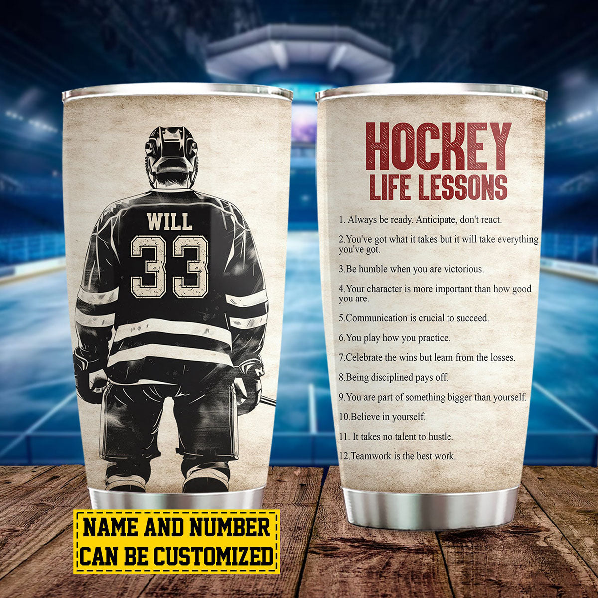 Personalized Hockey Life Lessons Tumbler - Gift For Hockey Lovers