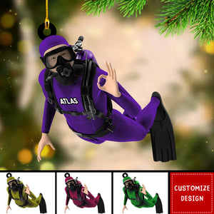 Personalized Scuba Diving Ornament-Gift for Scuba Diver-2024 New Release