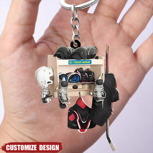 Personalized Hockey Closet Keychain -Gift For Hockey Lover - 2024 New Release