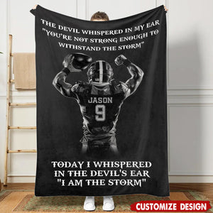 I Am The Storm - Personalized Football Boys Blanket - Gift For Football Lovers