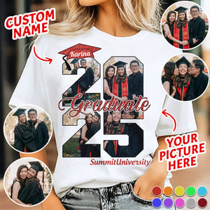 Personalized Photo Graduation Shirts Proud Family Graduate 2025