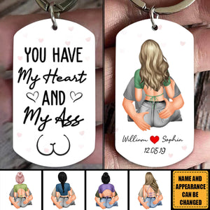 You Have My Heart - Personalized Keychain - Valentine Gift For Couple