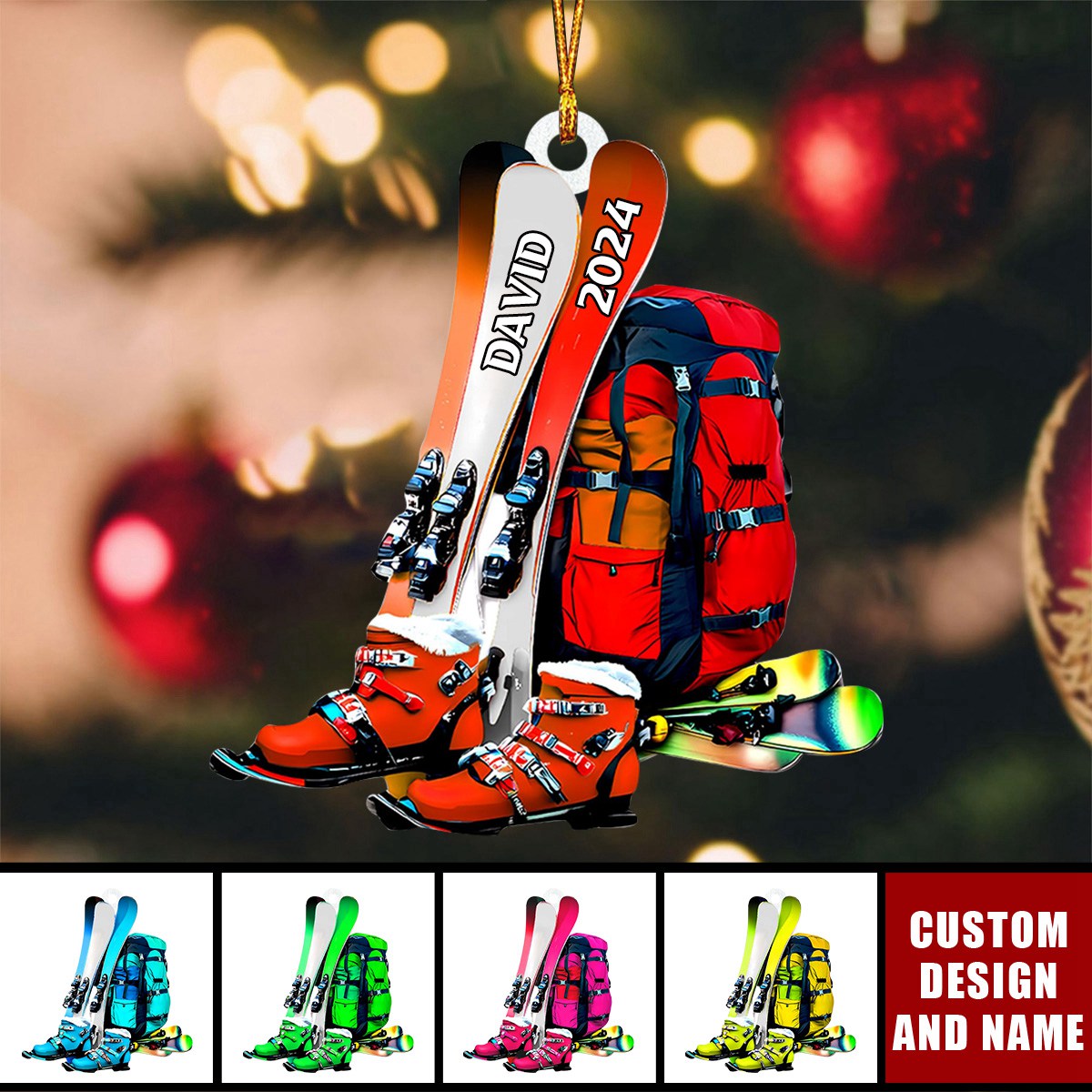 2024 New Release Personalized Snowboard Christmas Ornaments -Gifts For Skiing Lover