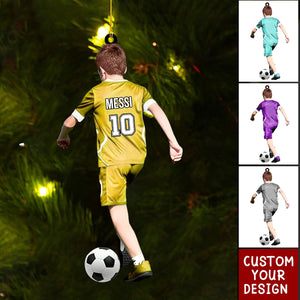 Personalized Soccer Boy Christmas Ornament Gift Idea for Soccer Lovers - 2024 New Release