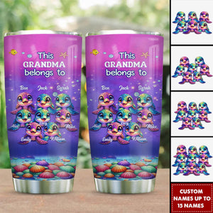 This Grandma belongs to Colorful Turtle Personalized Tumbler