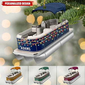 Personalized Pontoon Boat Christmas Ornament-Gifts For Bowriders,Pontoon Lover-2024 New Release