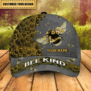 Personalized Bee Cap For Farmer, Hive Art Be Kind Classic Cap For Bee Lovers