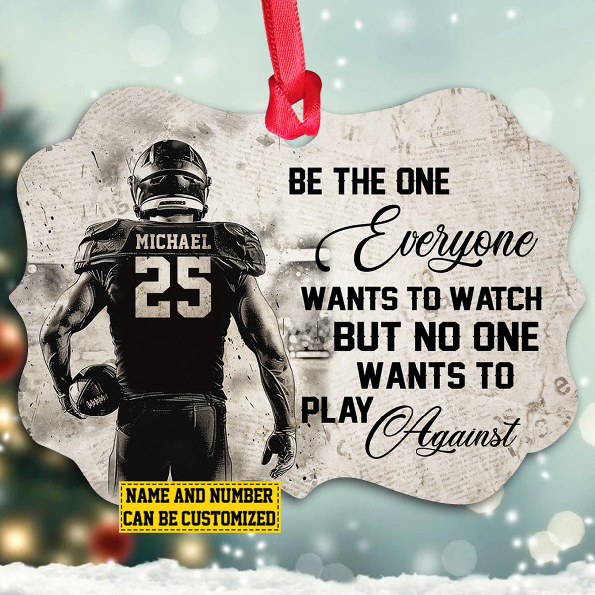 Be The One Everyone Wants To Watch Personalized Football Boy Christmas Ornament-Gift For Football Lovers-2024 New Release