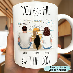 You Me And The Dogs Beach Outline Personalized Mug