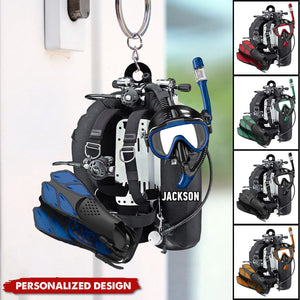 Personalized Scuba Diving Keychain-Gift For Scuba Diver - 2024 New Release